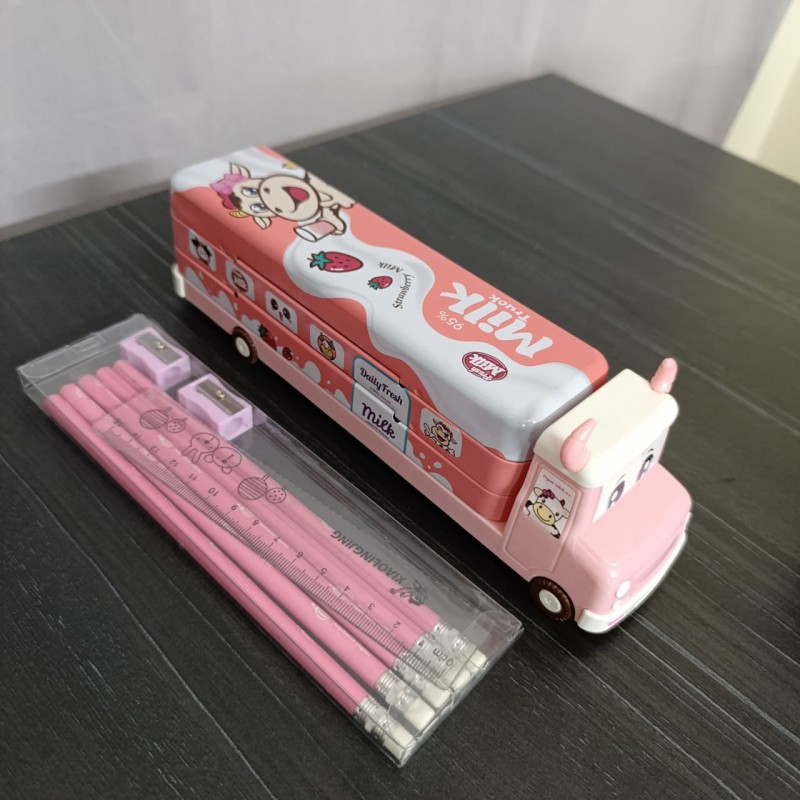 Steel Bus Pencil Box