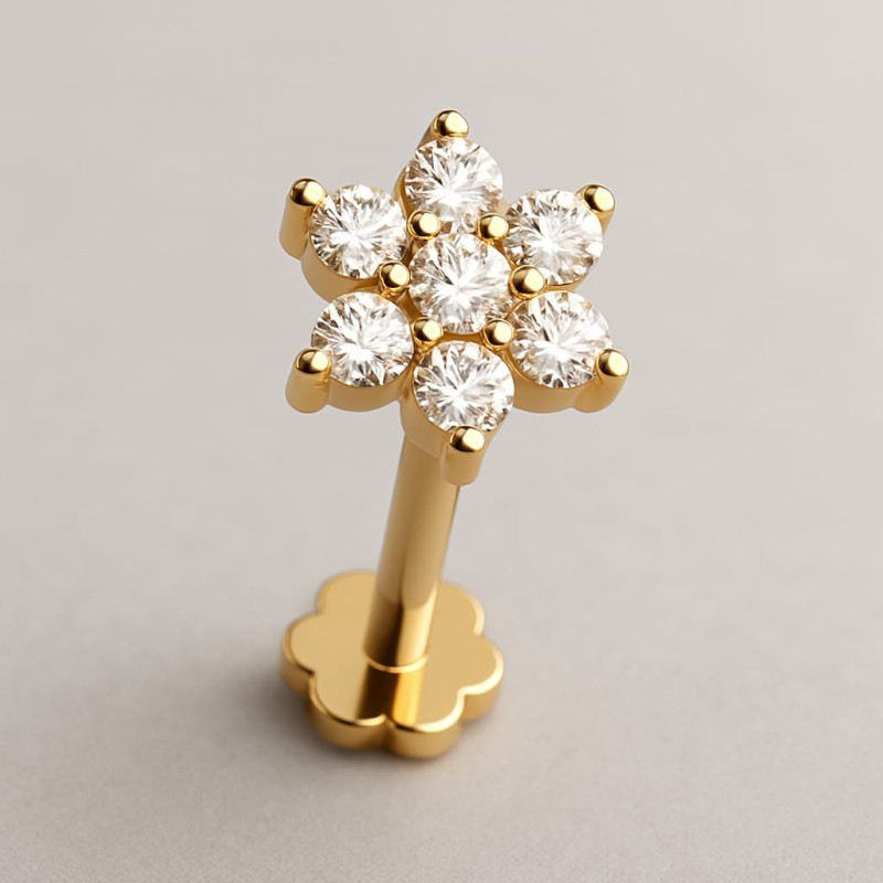 ২পিস ৭পাথর নাকফুল+কানের দুল+আংটি