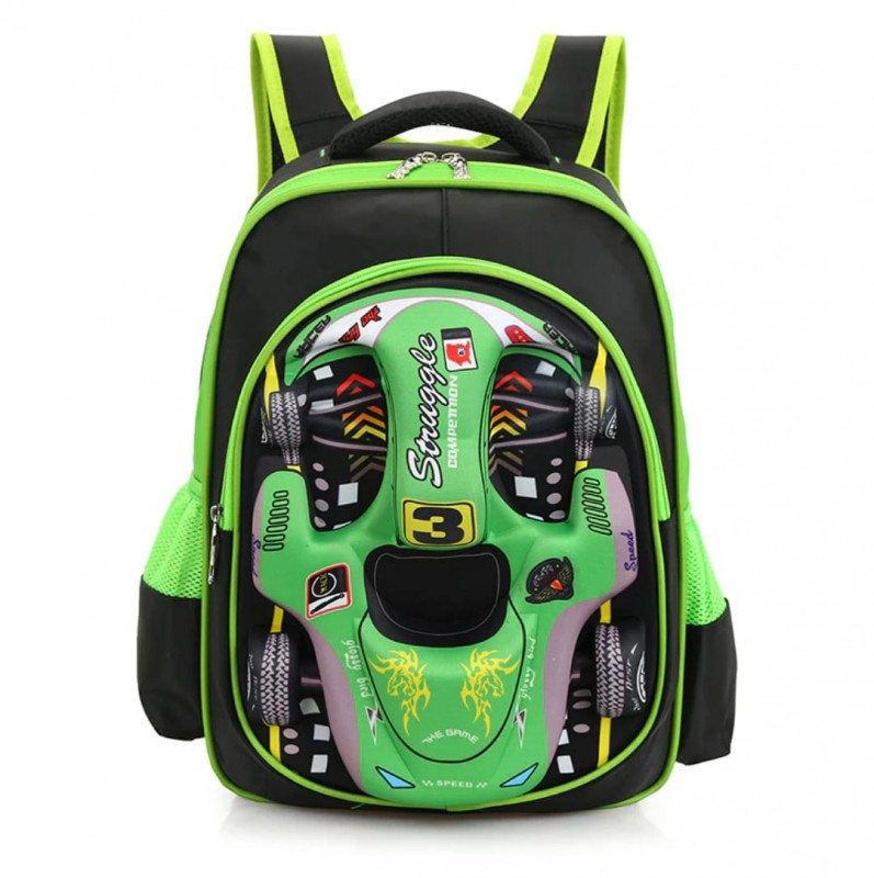 3D Racing Car Junior School Bag