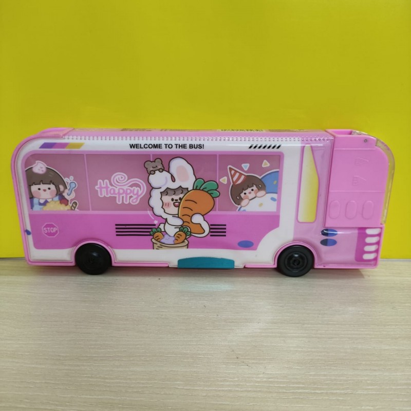 Dual Chamber Multifunction Bus Pencil Box