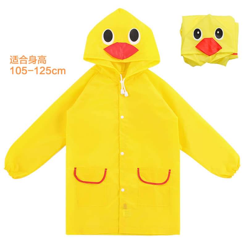 Funny Cartoon Kids Raincoat with Head Cap