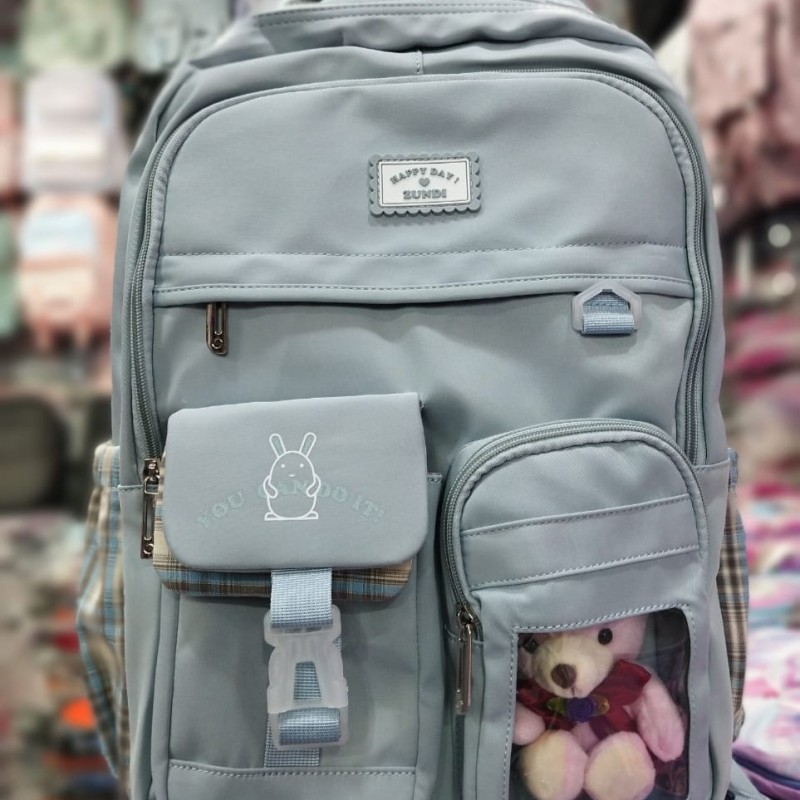 Zundi Senior School Bag With Bear Doll