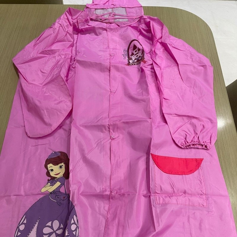 Premium Pink Raincoat With Head Cap and Zipper