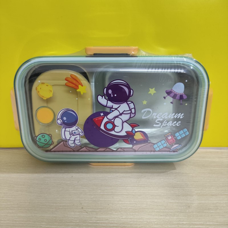 Astronaut Steel Tiffin Box With Cutlery