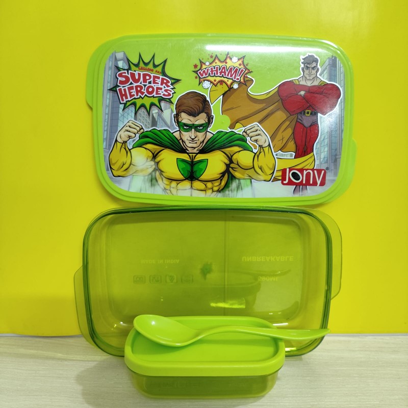 Superhero Tiffin Box With Cutlery