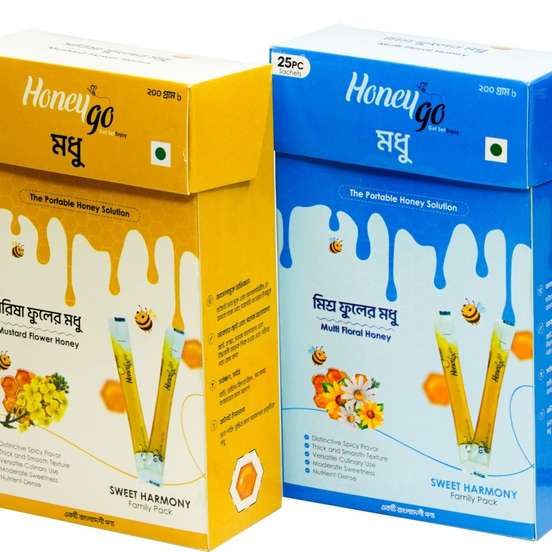 Honeygo 3 Pack Combo Honey Sachet Packs - (Total 75 Sachets)