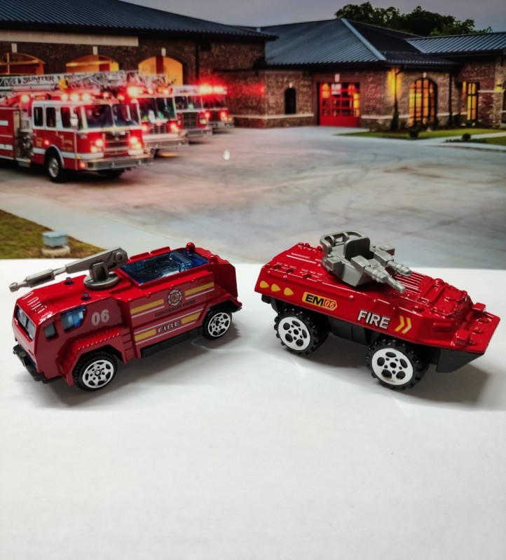 4 Piece Fire Fighting Car Set