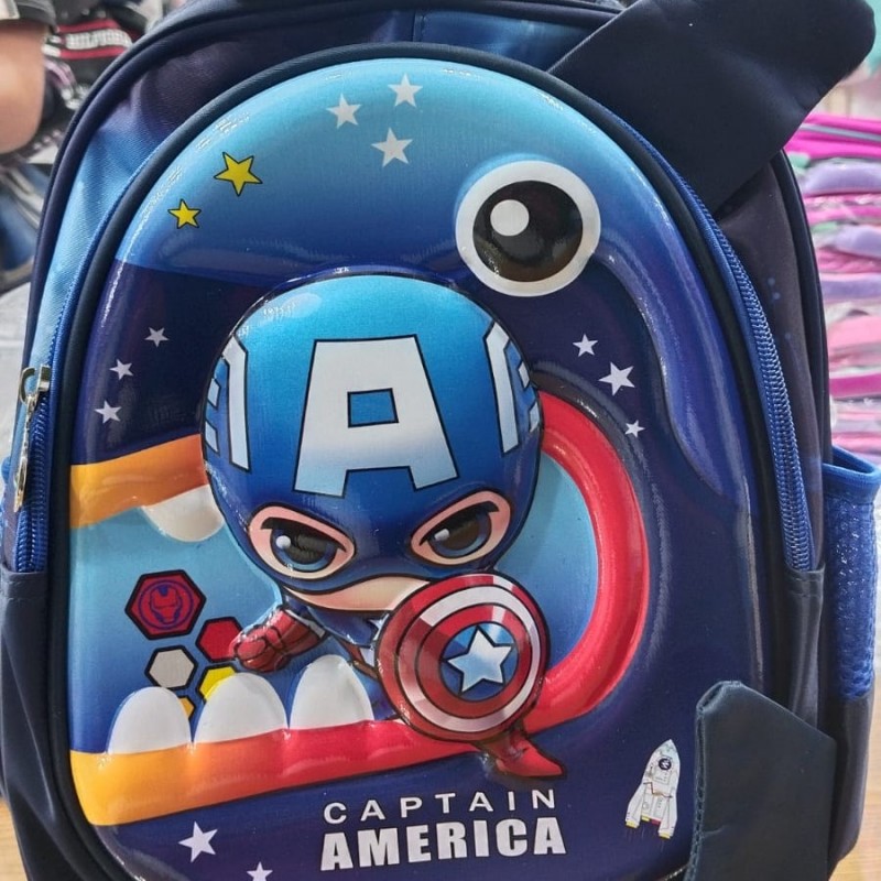 Captain America 3D Play-Nursery School Bag