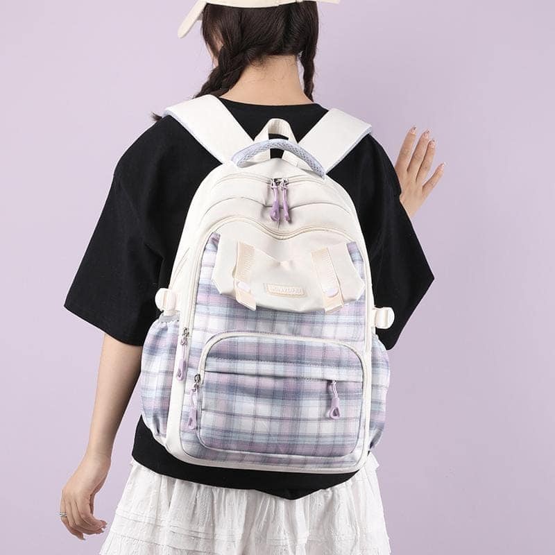 Check Print Senior School Bag