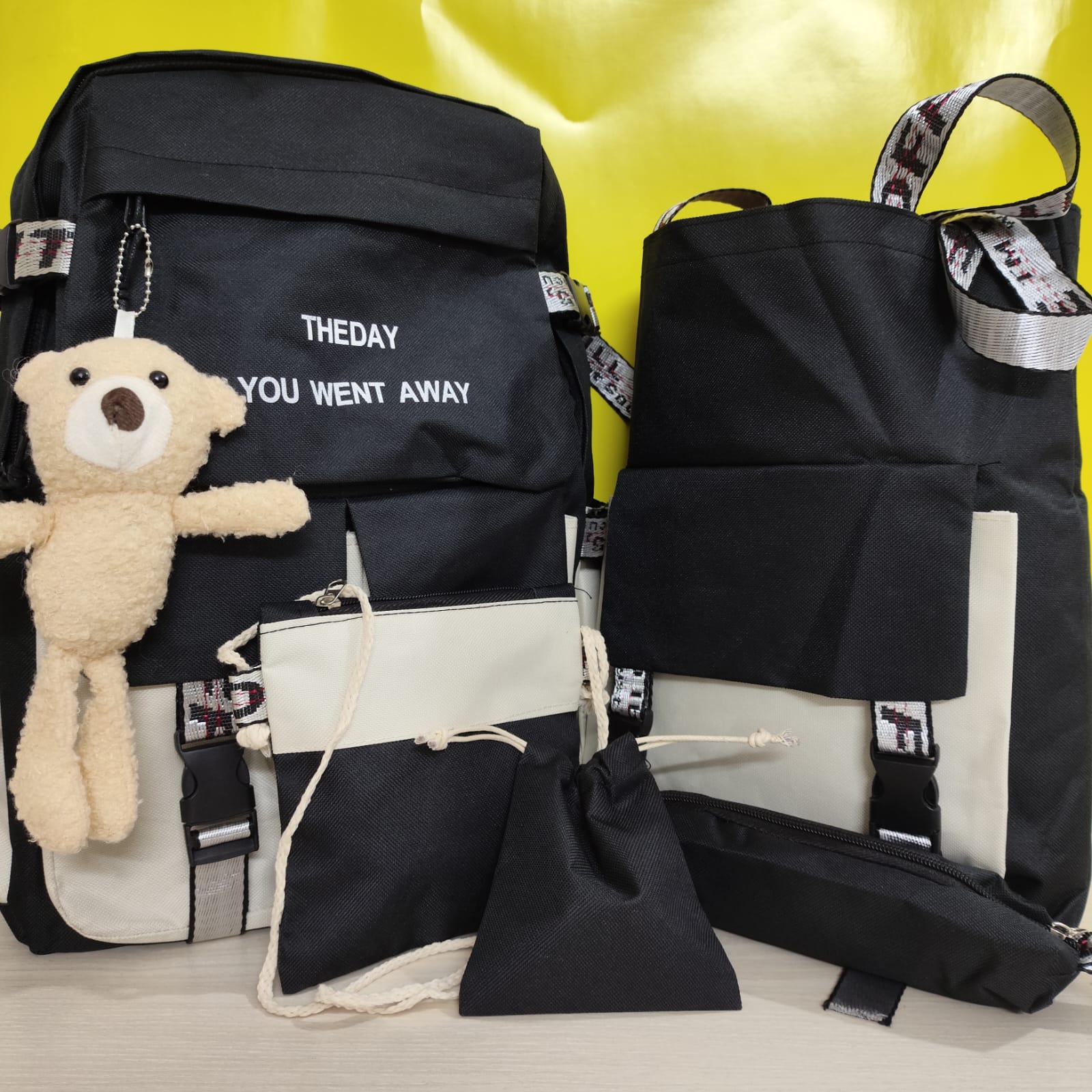 5 Piece Bag Set with Bear Doll